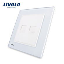 Livolo Reino Unido Teléfono estándar y computadora (TEL, COM) Toma de pared VL-W292TC-11